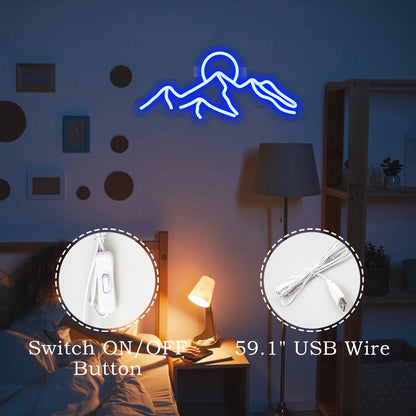 Mountain Sunset 5V USB LED Neon Sign - Budget Friendly