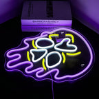 Purple Skull 5V USB LED Neon Sign - Budget Friendly