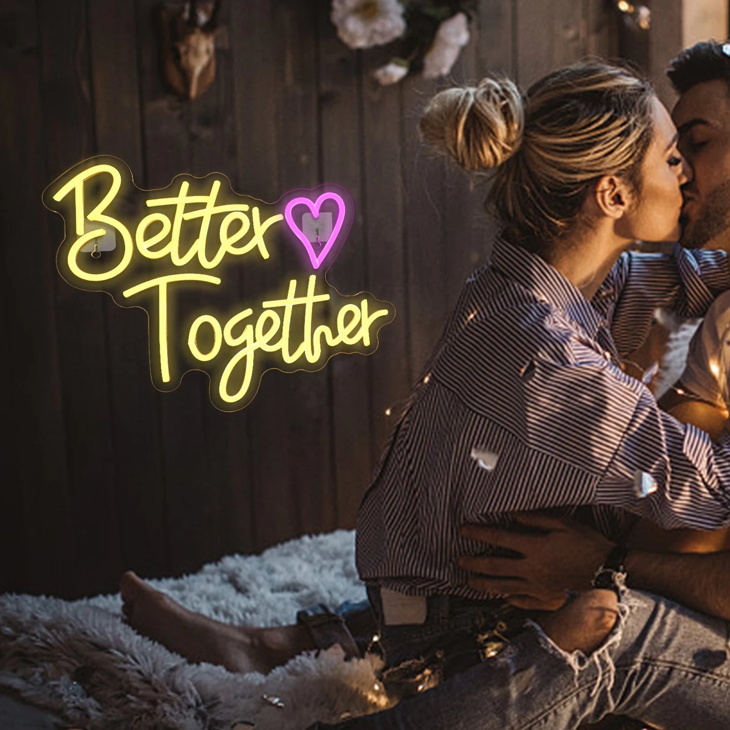Better Together Heart 5V USB LED Neon Sign - Budget Friendly