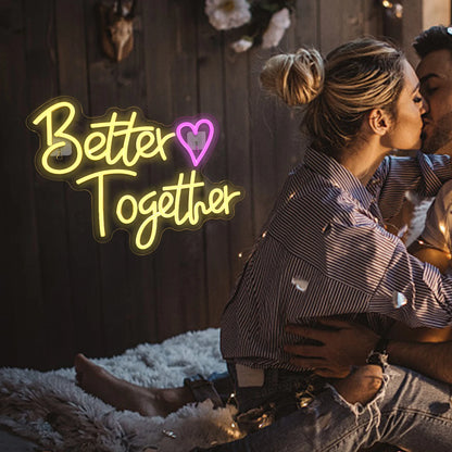 Better Together Heart 5V USB LED Neon Sign - Budget Friendly