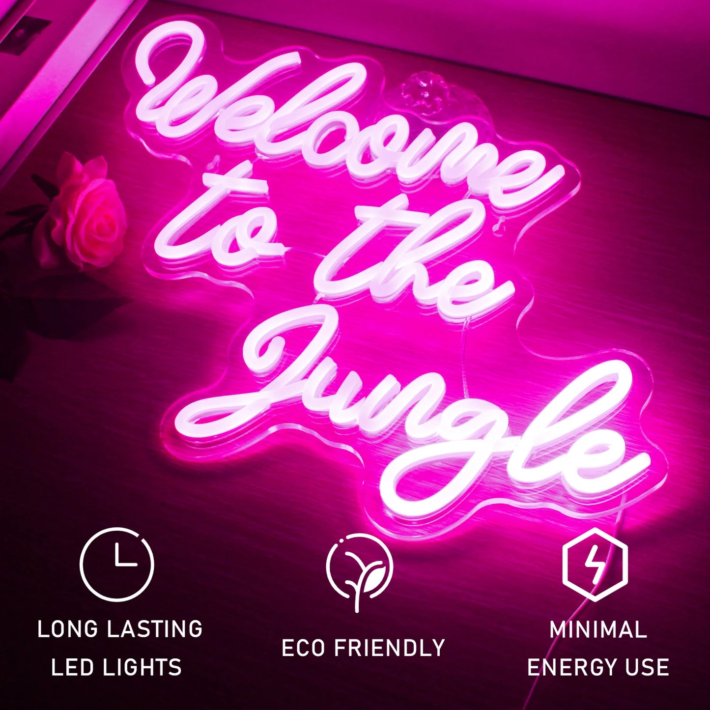 Welcome to the Jungle 5V USB LED Neon Sign - Budget Friendly