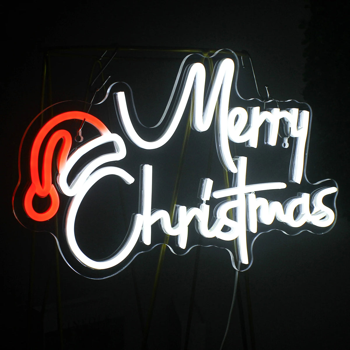 Merry Christmas – Kerstmuts – LED-neonbord (5 V USB)