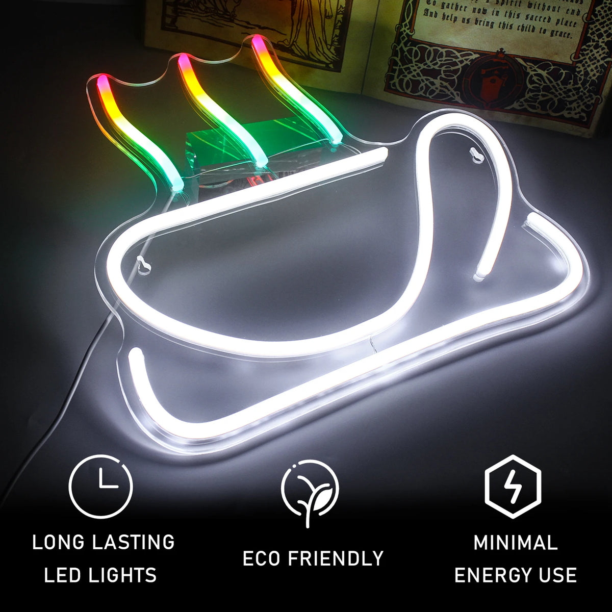 Kleurrijk koffiemotief – LED-neonreclame (5 V USB)