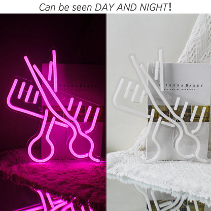 Scissors Comb 5V USB LED Neon Sign - Budget Friendly