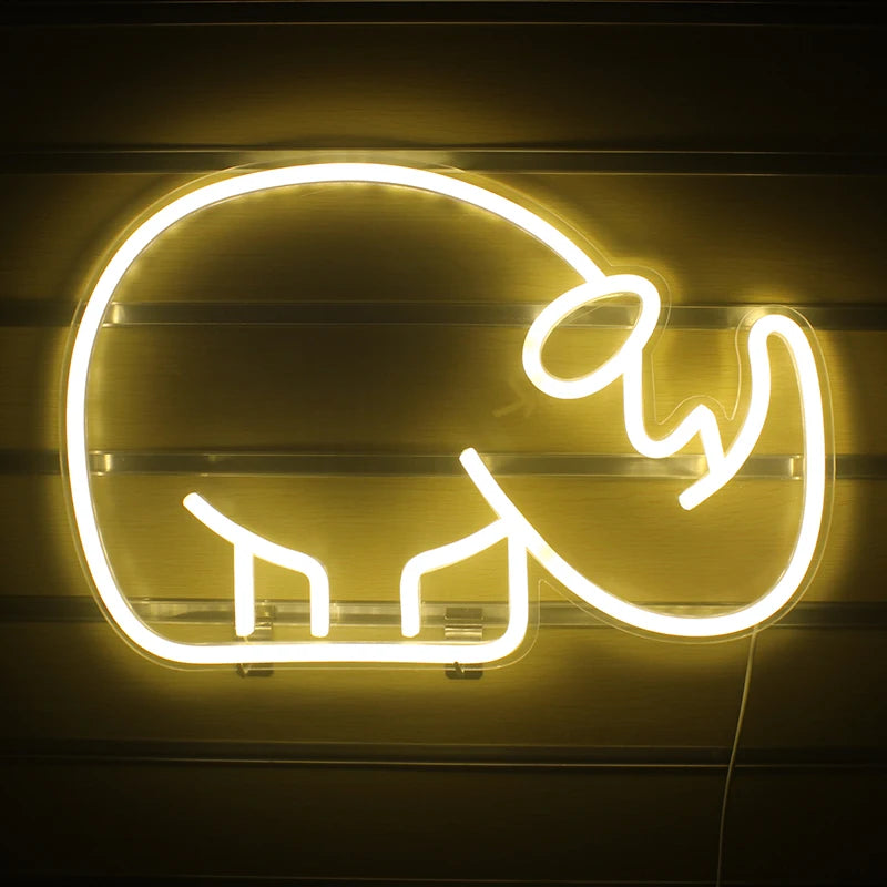 Rhino 5V USB LED Neon Sign - Budget Friendly