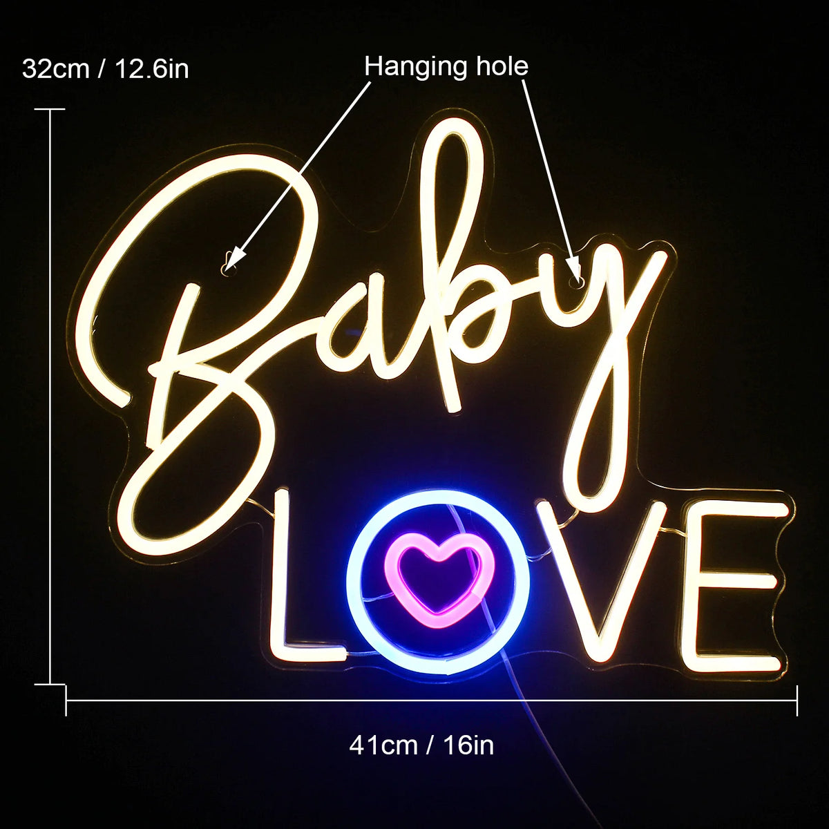 Baby Love 5V USB LED Neon Sign - Budgetvriendelijk