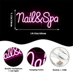 Nail & Spa 5V USB LED Neon Sign - Budget Friendly