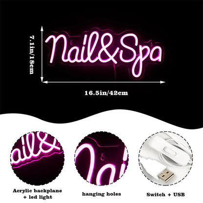 Nail Spa 5V USB LED Neon Sign - Budget Friendly