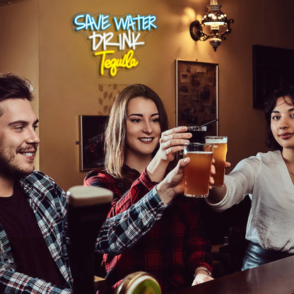 Save Water Drink Tequila 5V USB LED Neon Sign - Budget Friendly