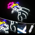 Eend met cowboyhoed – LED-neonbord (5 V USB)