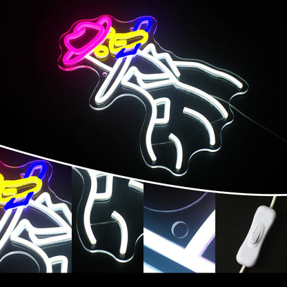Cowboy Duck 5V USB LED Neon Sign - Budget Friendly