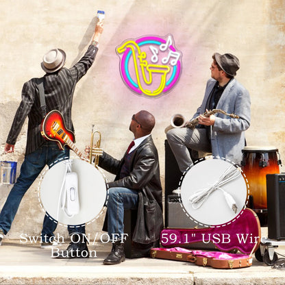 Saxophone 5V USB LED Neon Sign - Budget Friendly