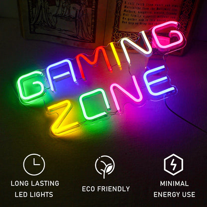Gaming Zone Colorful 5V USB LED Neon Sign - Budget Friendly