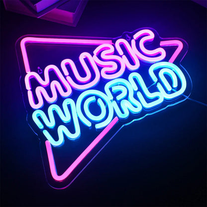 Music World 5V USB LED Neon Sign - Budget Friendly