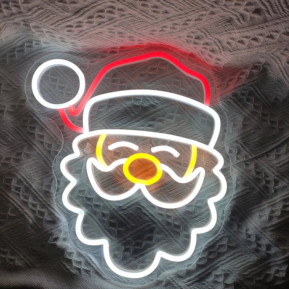 Santa Claus Face 5V USB LED Neon Sign - Budget Friendly