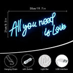 All Your Need Is Love 5V USB LED Neon Sign - Budgetvriendelijk