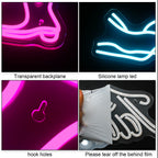 Roze cowboylaars – LED-neonbord (5 V USB)