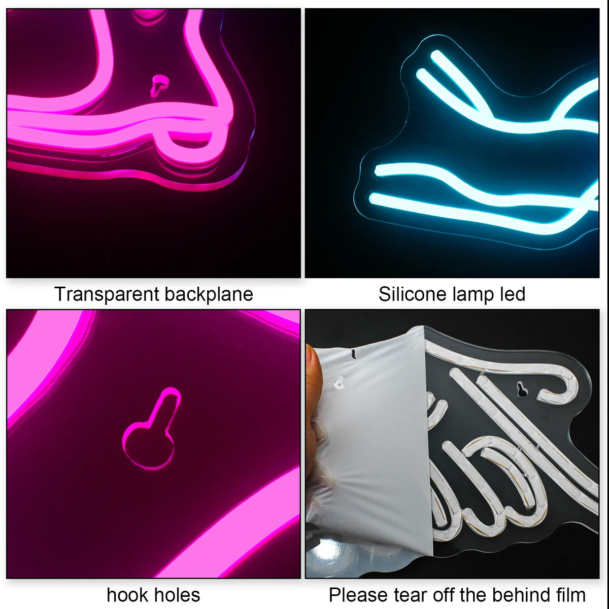Roze cowboylaars – LED-neonbord (5 V USB)