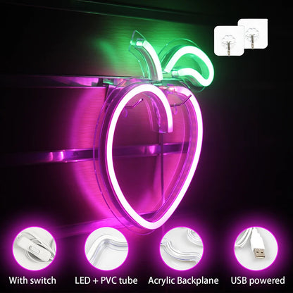 Peach 5V USB LED Neon Sign - Budget Friendly