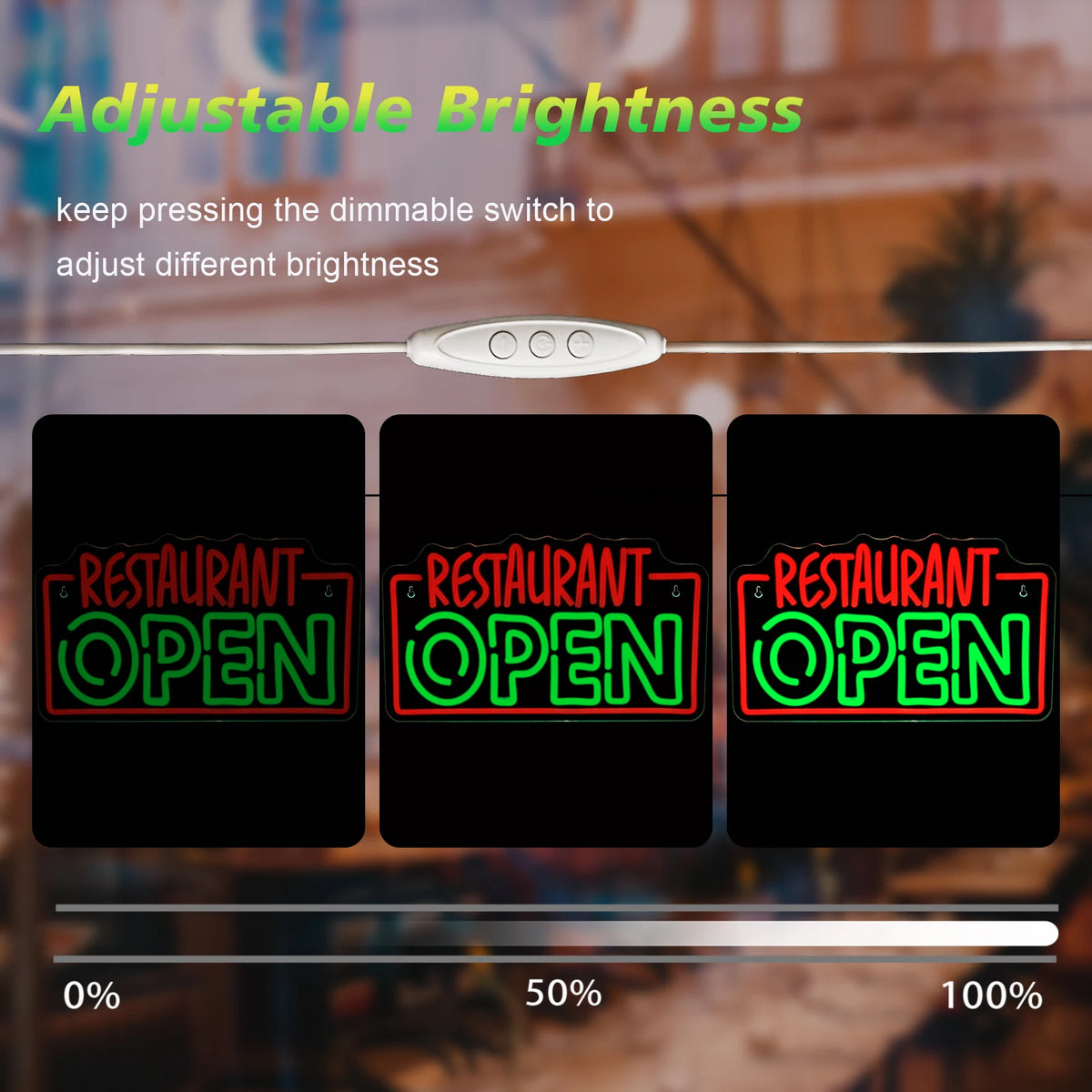 Restaurant OPEN – LED-neonreclame (5 V USB)
