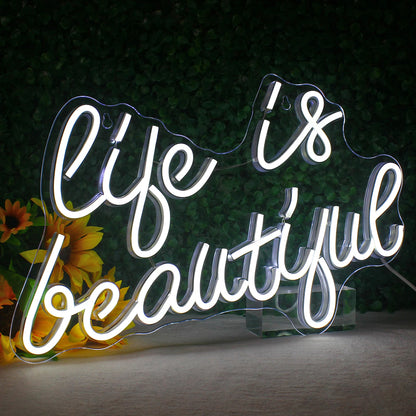 Life is Beautiful 5V USB LED Neon Sign - Budget Friendly