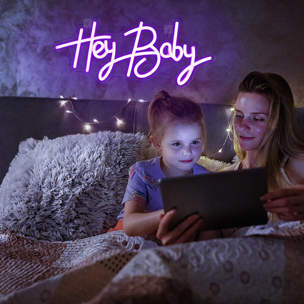 Hey Baby 5V USB LED Neon Sign - Budget Friendly