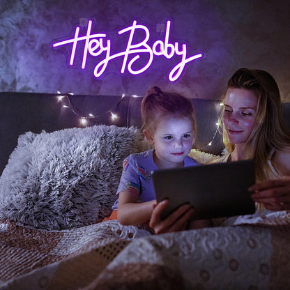Hey Baby 5V USB LED Neon Sign - Budget Friendly