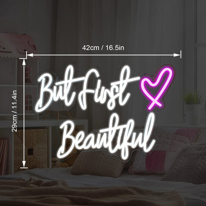 But First Beautiful 5V USB LED Neon Sign - Budget Friendly