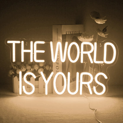 The World Is Yours 5V Mini USB LED Neon Sign - Budget Friendly