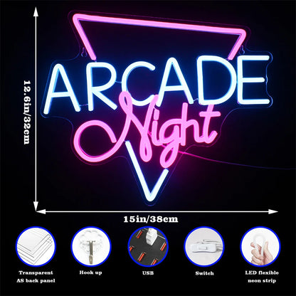 Arcade Night 5V USB LED Neon Sign - Budget Friendly