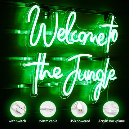 Welcome to the Jungle 5V USB LED Neon Sign - Budget Friendly