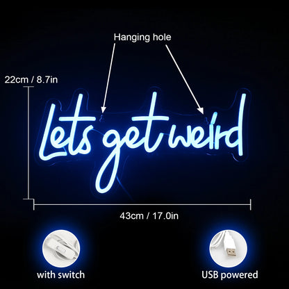 Lets Get Weird 5V USB LED Neon Sign - Budget Friendly