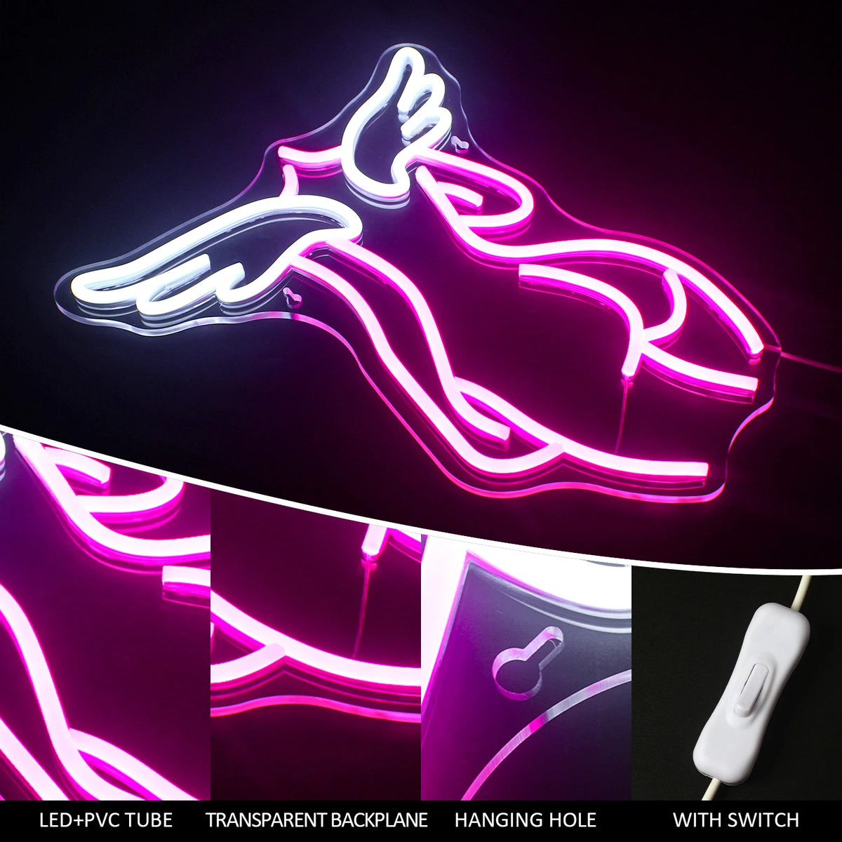 Angel 5V USB LED Neon Sign - Budgetvriendelijk
