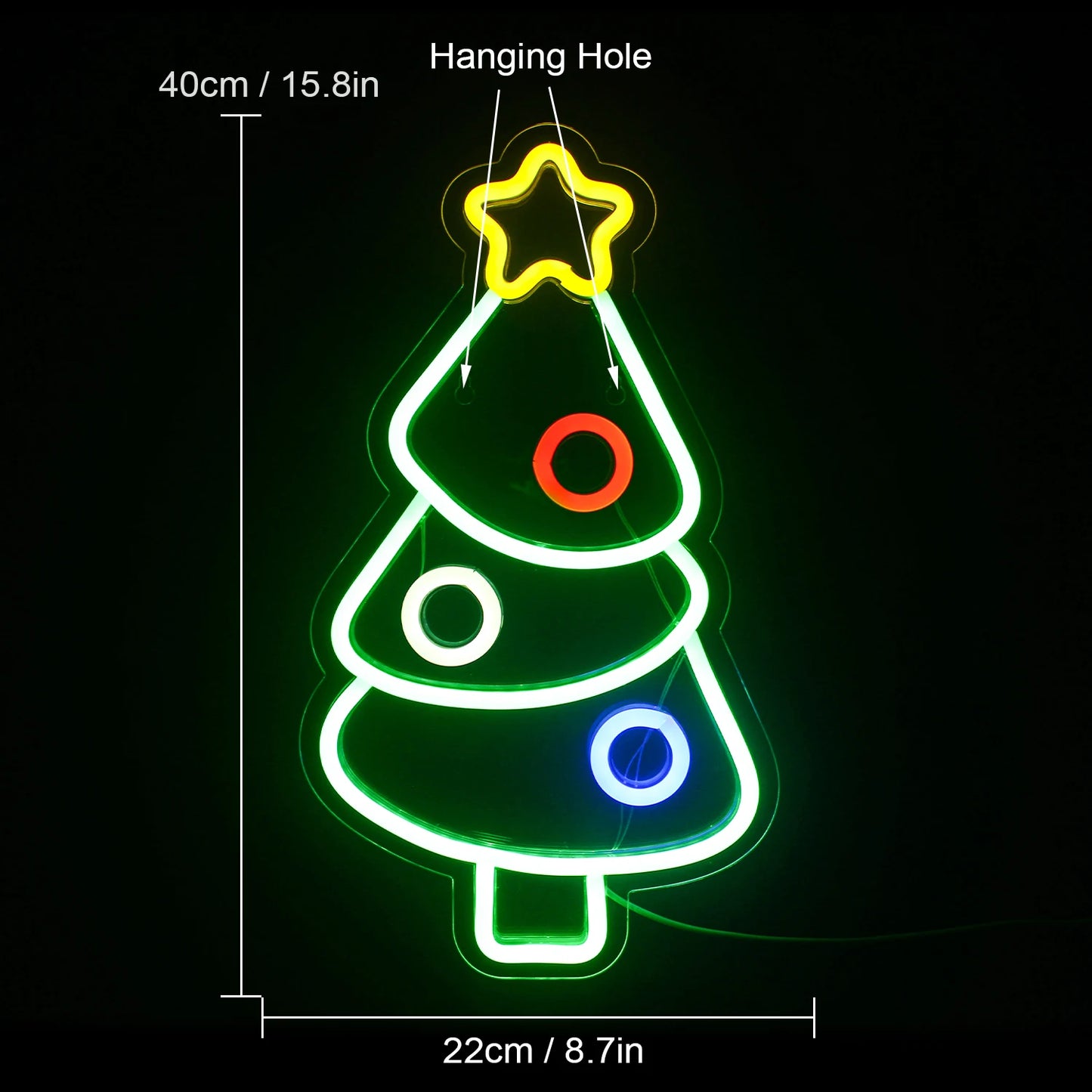 Christmas Tree 5V USB LED Neon Sign - Budget Friendly