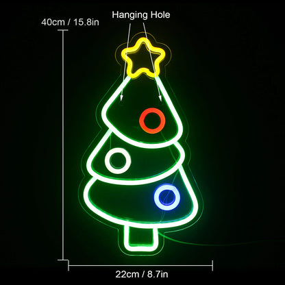 Christmas Tree 5V USB LED Neon Sign - Budget Friendly