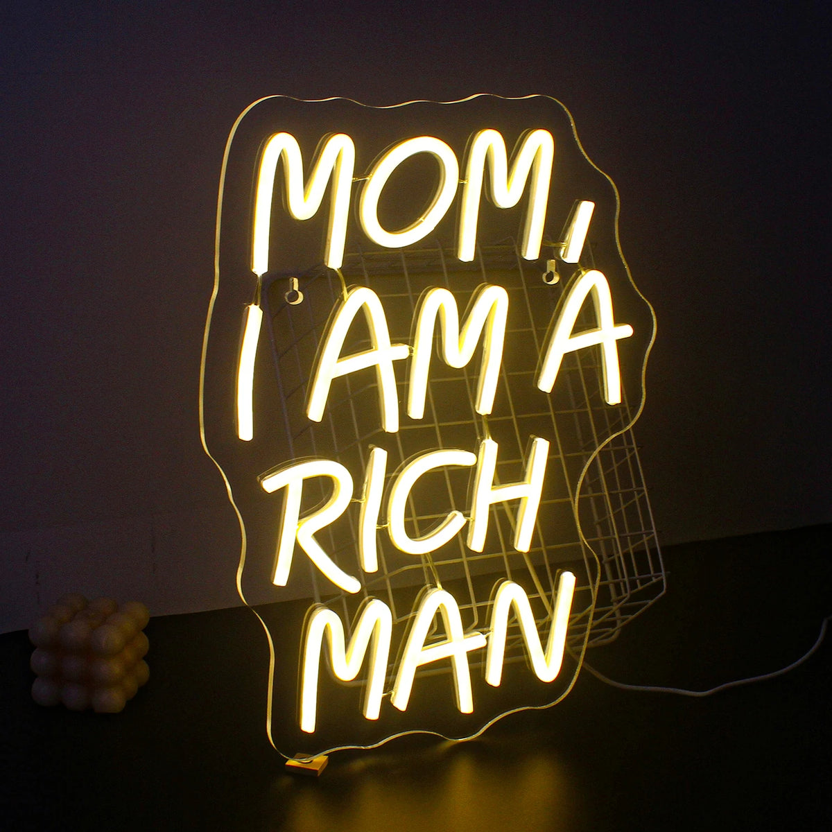 Mom I Am A Rich Man – LED-neonbord (5 V USB)