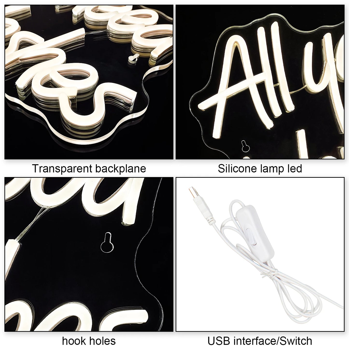 All You Need is Lashes 5V USB LED Neon Sign - Budget Friendly