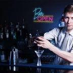 BAR OPEN – Horizontale lijnen – LED-neonreclame (5 V USB)