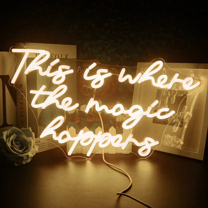 This is Where The Magic Happens 5V USB LED Neon Sign - Budget Friendly