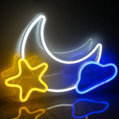 Moon Star 5V USB LED Neon Sign - Budget Friendly