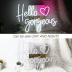Hello Gorgeous – Hart – LED-neonreclame (5 V USB)