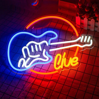 Music Guitar 5V USB LED Neon Sign - Budget Friendly