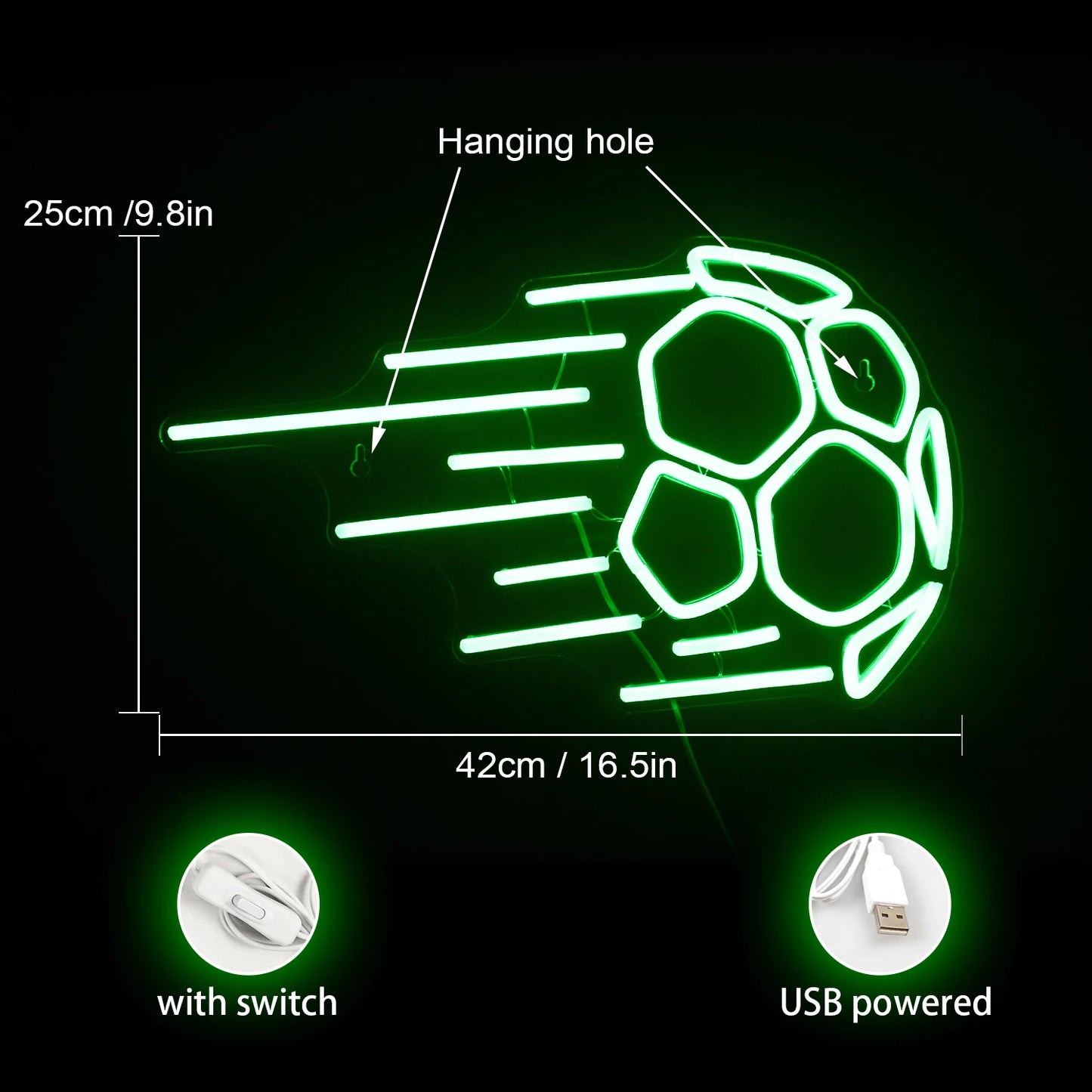 Soccer 5V USB LED Neon Sign - Budget Friendly