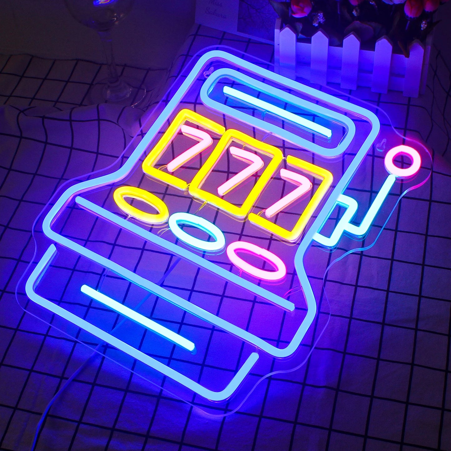 777 Game Room 5V USB LED Neon Sign - Budget Friendly