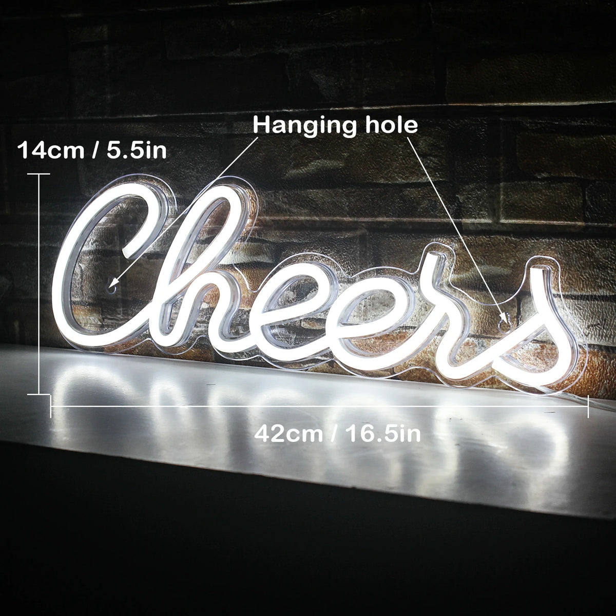 Cheers 5V USB LED Neon Sign - Budget Friendly