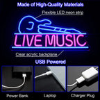 LIVE MUSIC – Gitaar – LED-neonbord (5 V USB)
