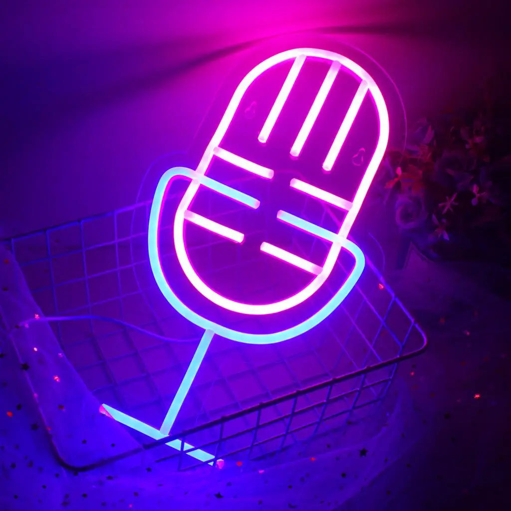Microphone 5V USB LED Neon Sign - Budget Friendly