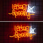 LET'S GET Spooky – Spinnenweb – LED-neonbord (5 V USB)