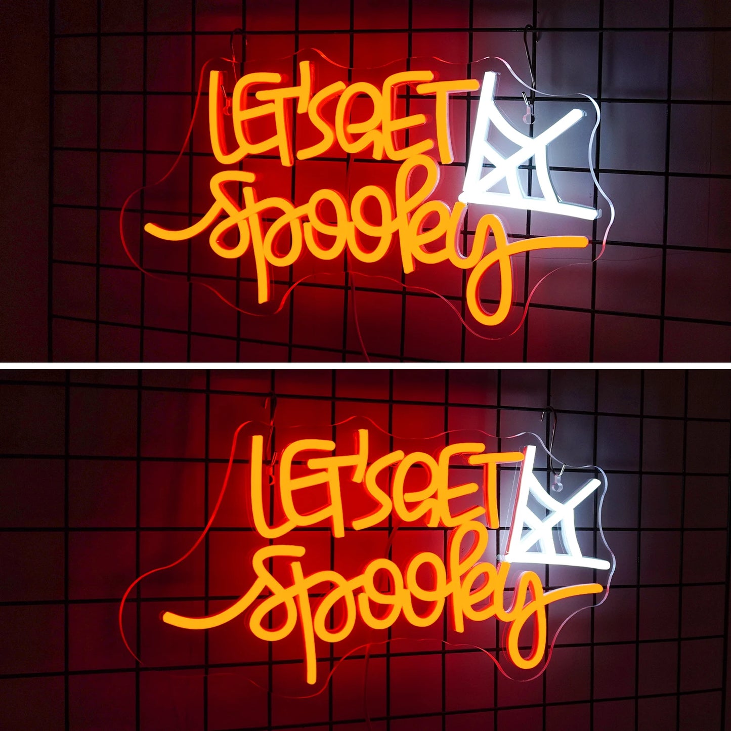 Let's Get Spooky 5V USB LED Neon Sign - Budget Friendly