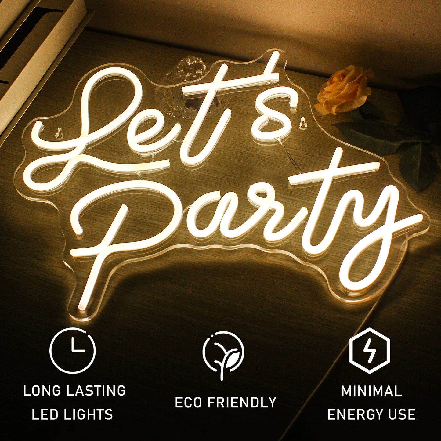 Let's Party 5V USB LED Neon Sign - Budget Friendly